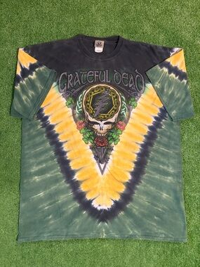 Vintage Grateful Dead Liquid Blue Shamrock Tie Dye T-Shirt